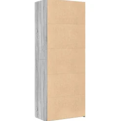 Szafka Szara Dąb Sonoma z Drzwiami z Półkami 70x42.5x185 cm