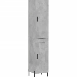 Szafka Szara z Drzwiami 34.5x34x180 cm do Salonu Pokoju Sypialni