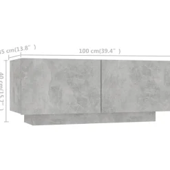Szafka TV z oświetleniem LED szarość betonu 180x35x40 cm