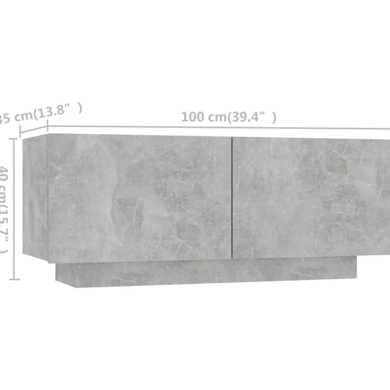 Szafka TV z oświetleniem LED szarość betonu 180x35x40 cm