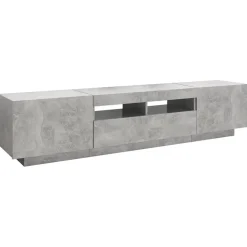 Szafka TV z oświetleniem LED szarość betonu 180x35x40 cm