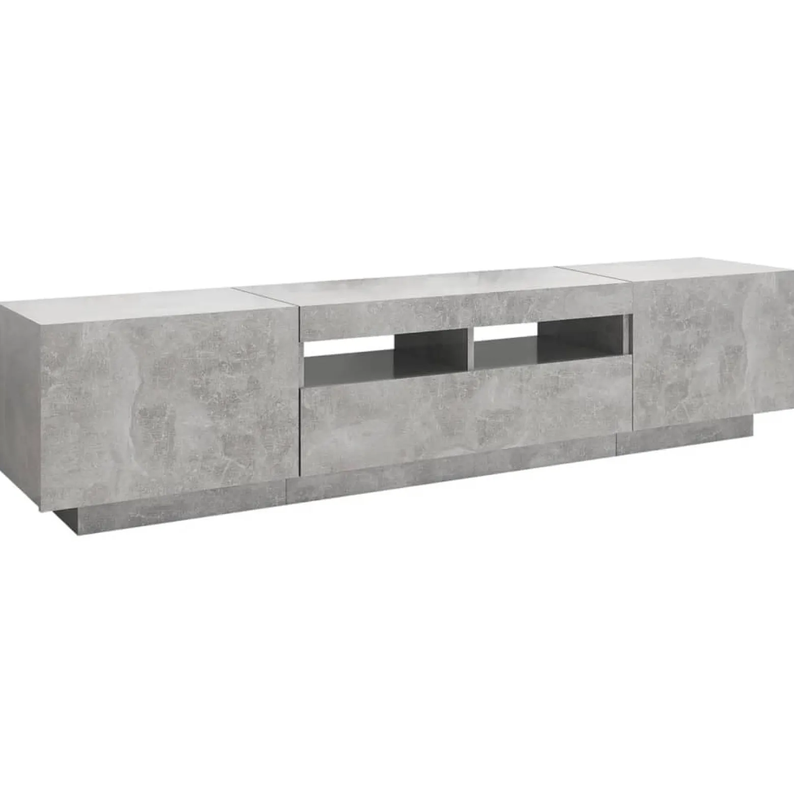 Szafka TV z oświetleniem LED szarość betonu 180x35x40 cm