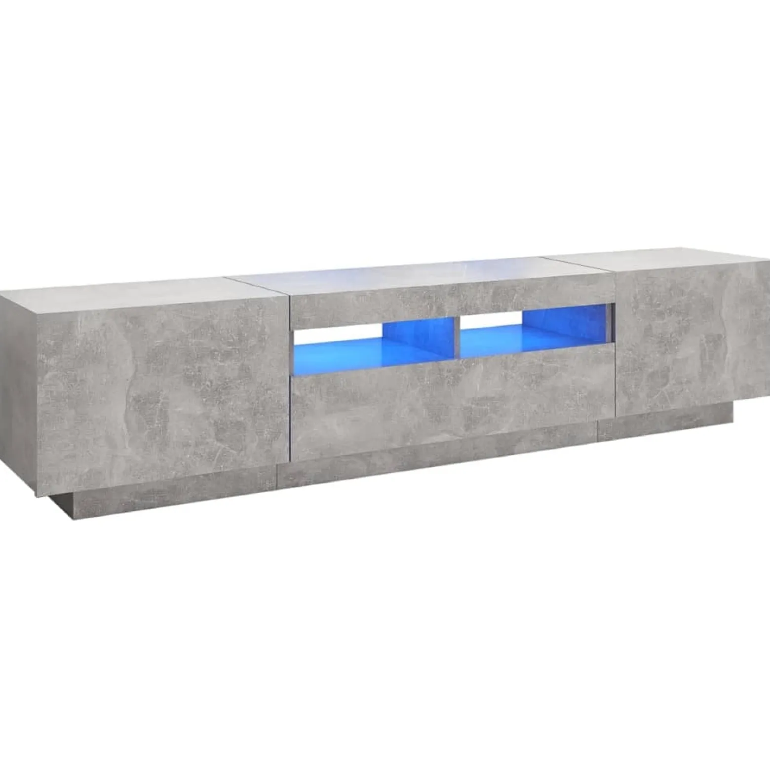 Szafka TV z oświetleniem LED szarość betonu 180x35x40 cm