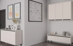 Szafka wisząca z ryflowanym frontem Yukashi 1F T501 beżowa