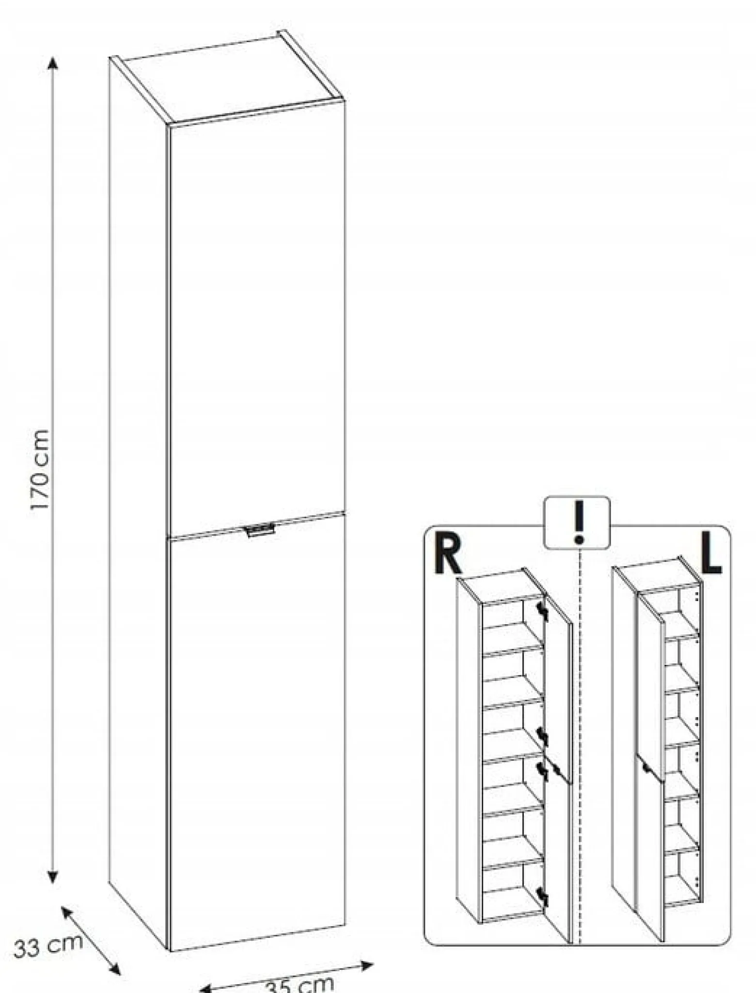 Szafka wysoka 170 cm CAPRI DĄB