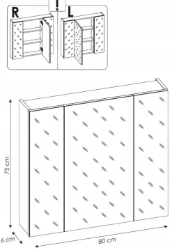 Szafka z lustrem 80 cm CAPRI DĄB