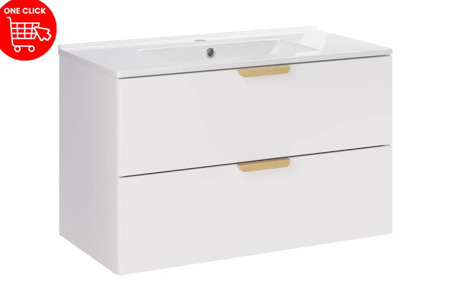 Szafka z Umywalką Aster White 80cm z Umywalką Meblową Lava