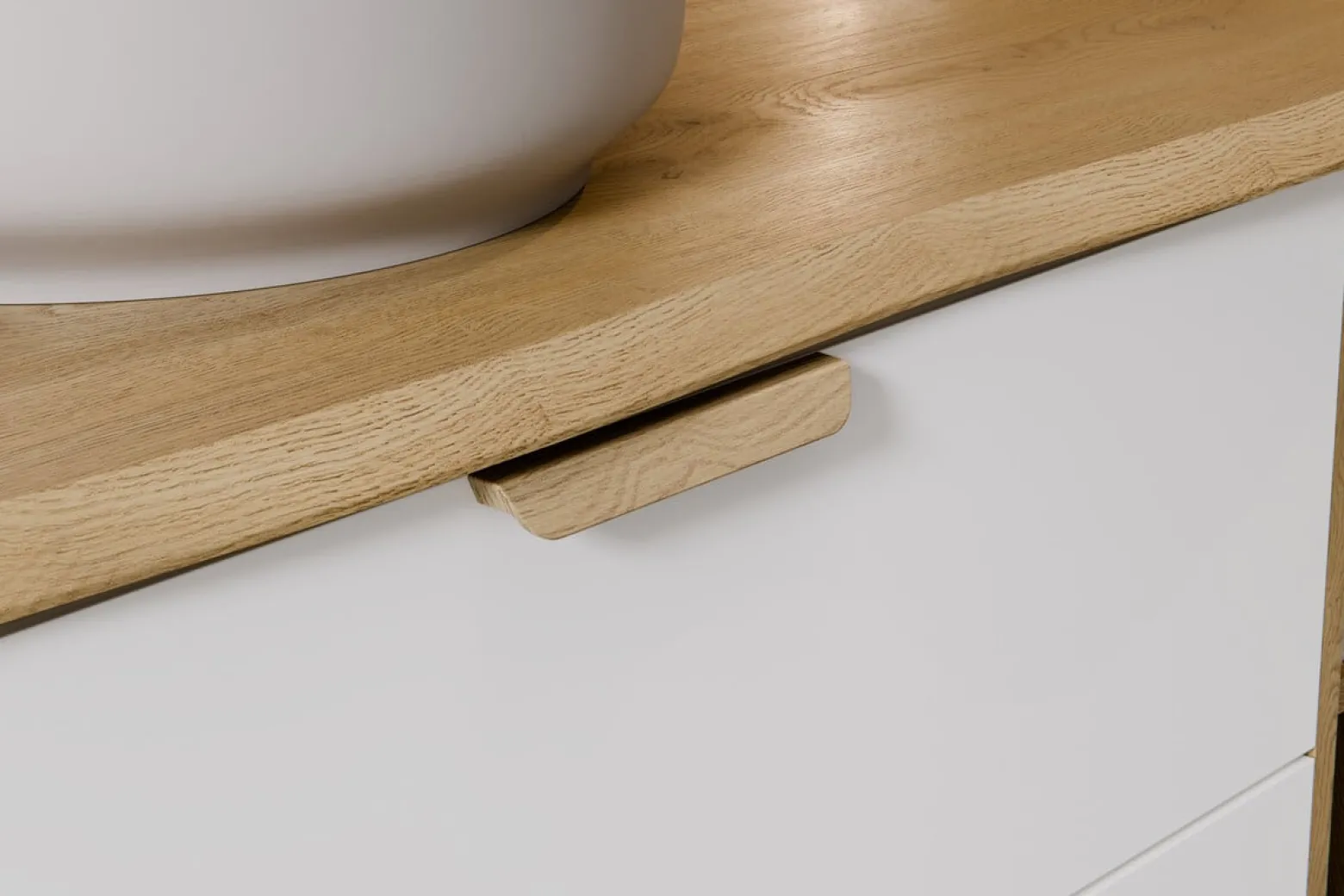 Szafka z Umywalką Aster White 100cm z Blatem i Umywalką Nablatową Beyond