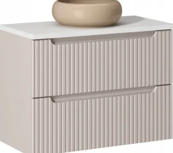 Szafka Z Umywalką 80 cm BLAT Biały 2S RYFLE NOVA KASZMIR