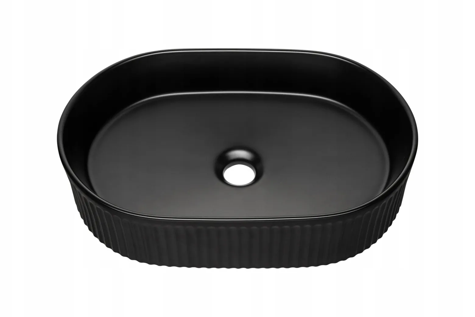 Szafka Z Umywalką 60 cm BLAT DĄB 2 Drzwi Ryfle NOVA BLACK