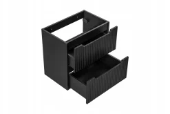 Szafka Z Umywalką 60 cm BLAT DĄB Szuflady Ryfle NOVA BLACK