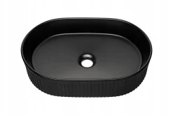 Szafka Z Umywalką 60 cm BLAT DĄB Szuflady Ryfle NOVA BLACK