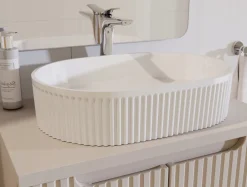 Szafka Z Umywalką 80 cm BLAT 2 Drzwi Ryfle NOVA KASZMIR