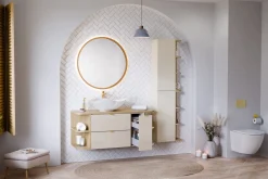 Szafka z Umywalką Dalia Cashmere 100cm z Blatem i Umywalką Nablatową Cloud