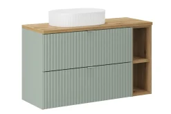 Szafka z Umywalką Line Reed Green 100cm z Blatem i Umywalką Nablatową