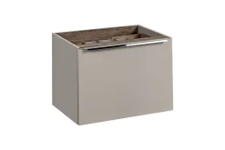 Szafka z Umywalką Santa Fe Taupe 140cm z Blatem i 2 Umywalkami Nablatowymi