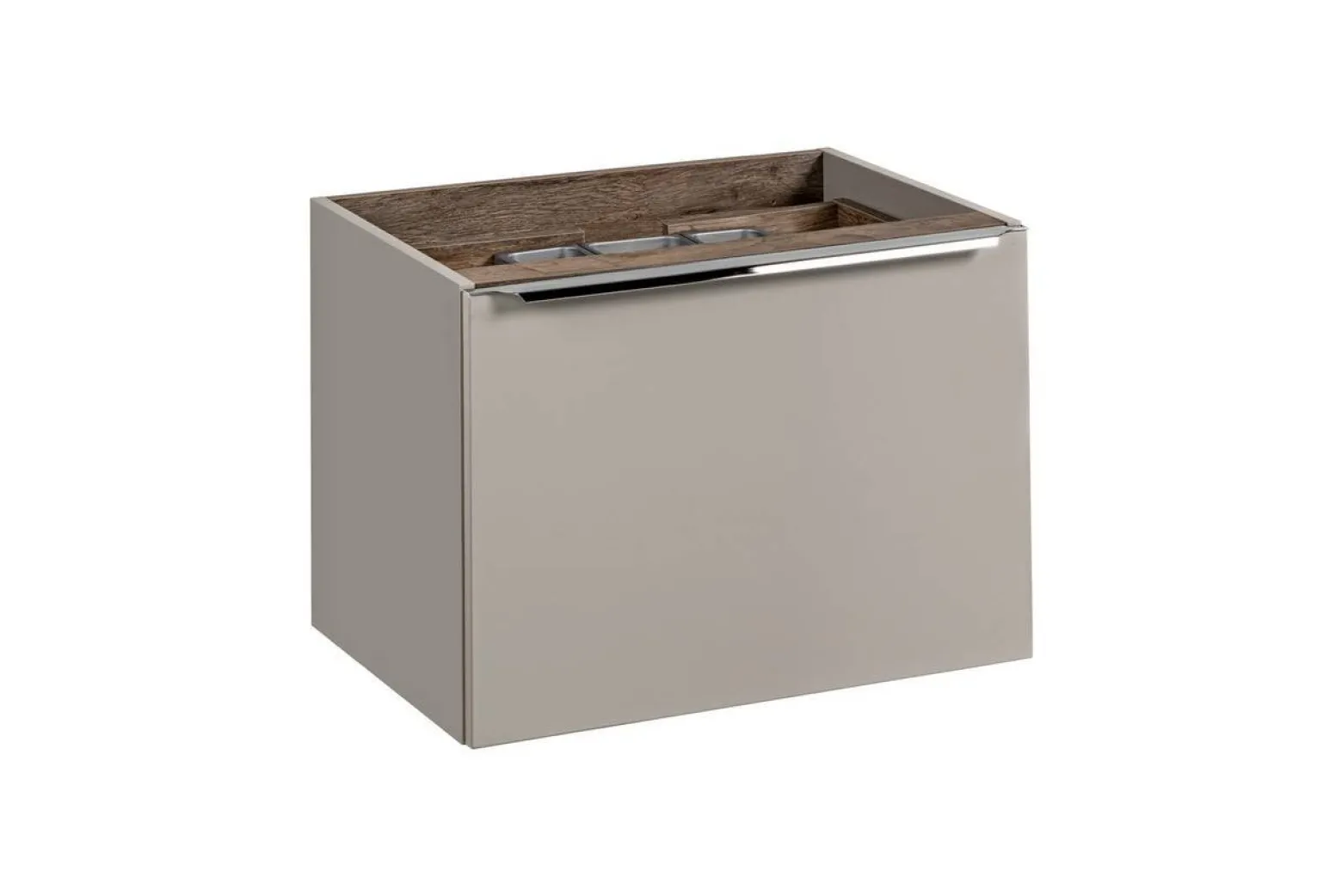 Szafka z Umywalką Santa Fe Taupe 140cm z Blatem i 2 Umywalkami Nablatowymi