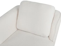 Szezlong z poduszką retro boucle złamana biel