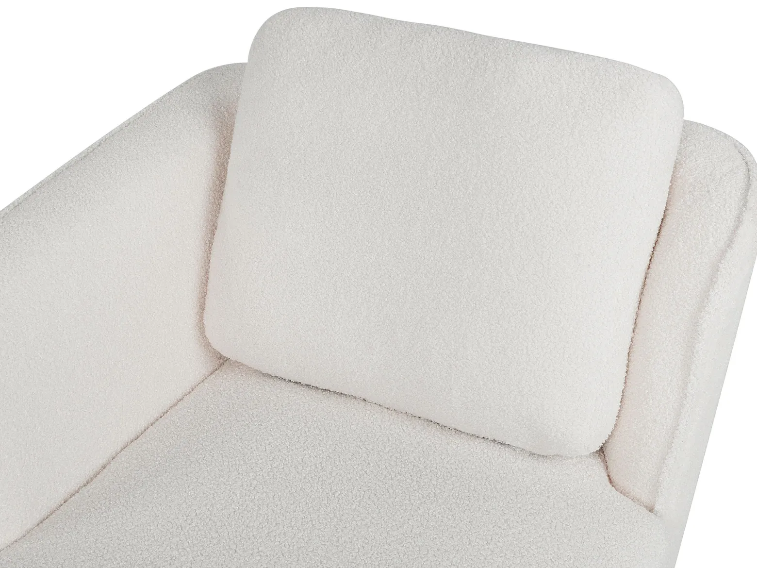 Szezlong z poduszką retro boucle złamana biel