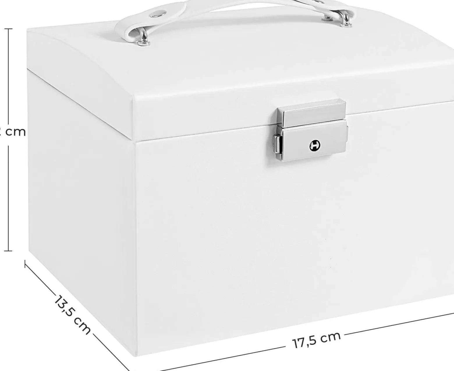 Szkatułka na biżuterię biała 3 poziomy organizer 12x17,5x13,5 cm