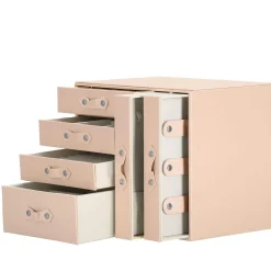 Szkatułka na biżuterię ekoskóra 26x22x18 cm różowy organizer