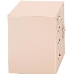 Szkatułka na biżuterię ekoskóra 26x22x18 cm różowy organizer