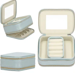 Szkatułka na biżuterię ekoskóra 11,5x8,5x5,5 cm organizer