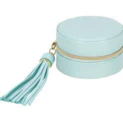 Szkatułka na biżuterię okrągła 8x5 cm miętowy organizer