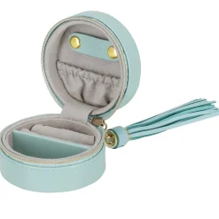 Szkatułka na biżuterię okrągła 8x5 cm miętowy organizer