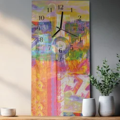 Szklany zegar 30x60 Chaos dekoracyjny do salonu