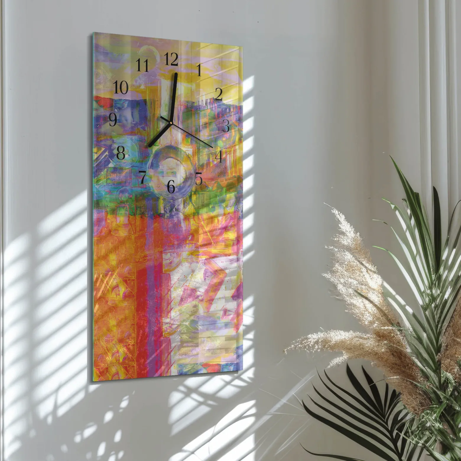 Szklany zegar 30x60 Chaos dekoracyjny do salonu