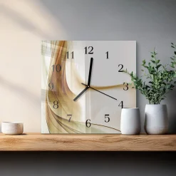 Szklany zegar 30x30 Abstrakcja dekoracyjny na ścianę