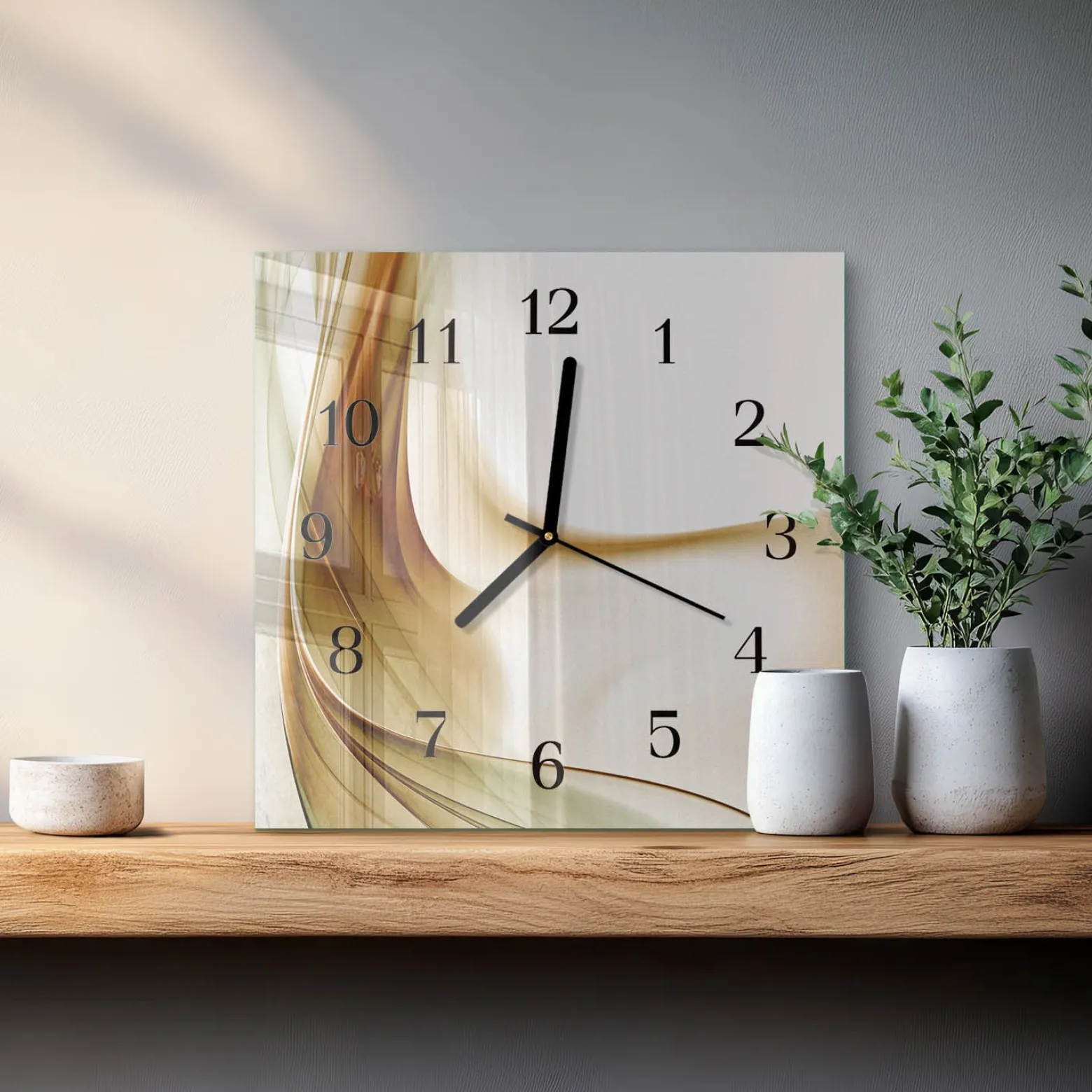 Szklany zegar 30x30 Abstrakcja dekoracyjny na ścianę