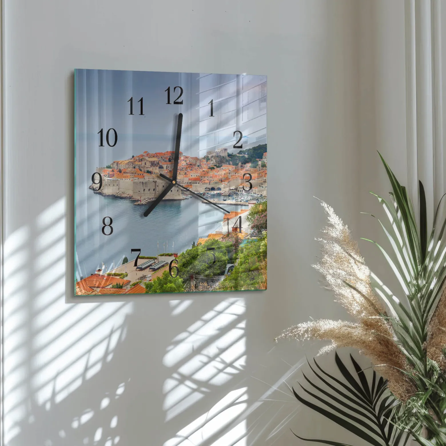 Szklany zegar 30x30 Ścieżka Natura zegar ścienny