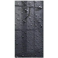 Szklany zegar 30x60 Krople zegar ścienny