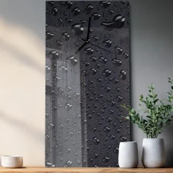 Szklany zegar 30x60 Krople zegar ścienny