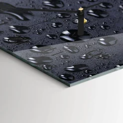 Szklany zegar 30x60 Krople zegar ścienny