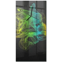 Szklany zegar 30x60 Wzór dekoracyjny na ścianę