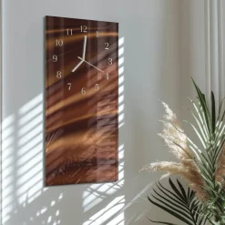 Szklany zegar 30x60 Wzór dekoracyjny do salonu