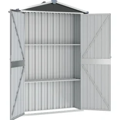 Szopa ogrodowa, antracyt, 116x45x175 cm, stal galwanizowana