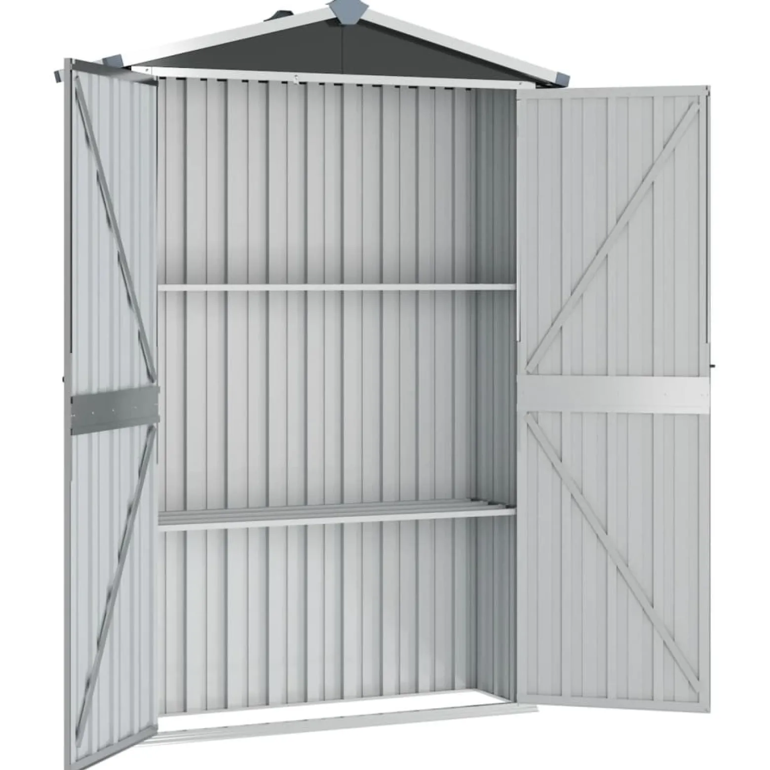Szopa ogrodowa, antracyt, 116x45x175 cm, stal galwanizowana