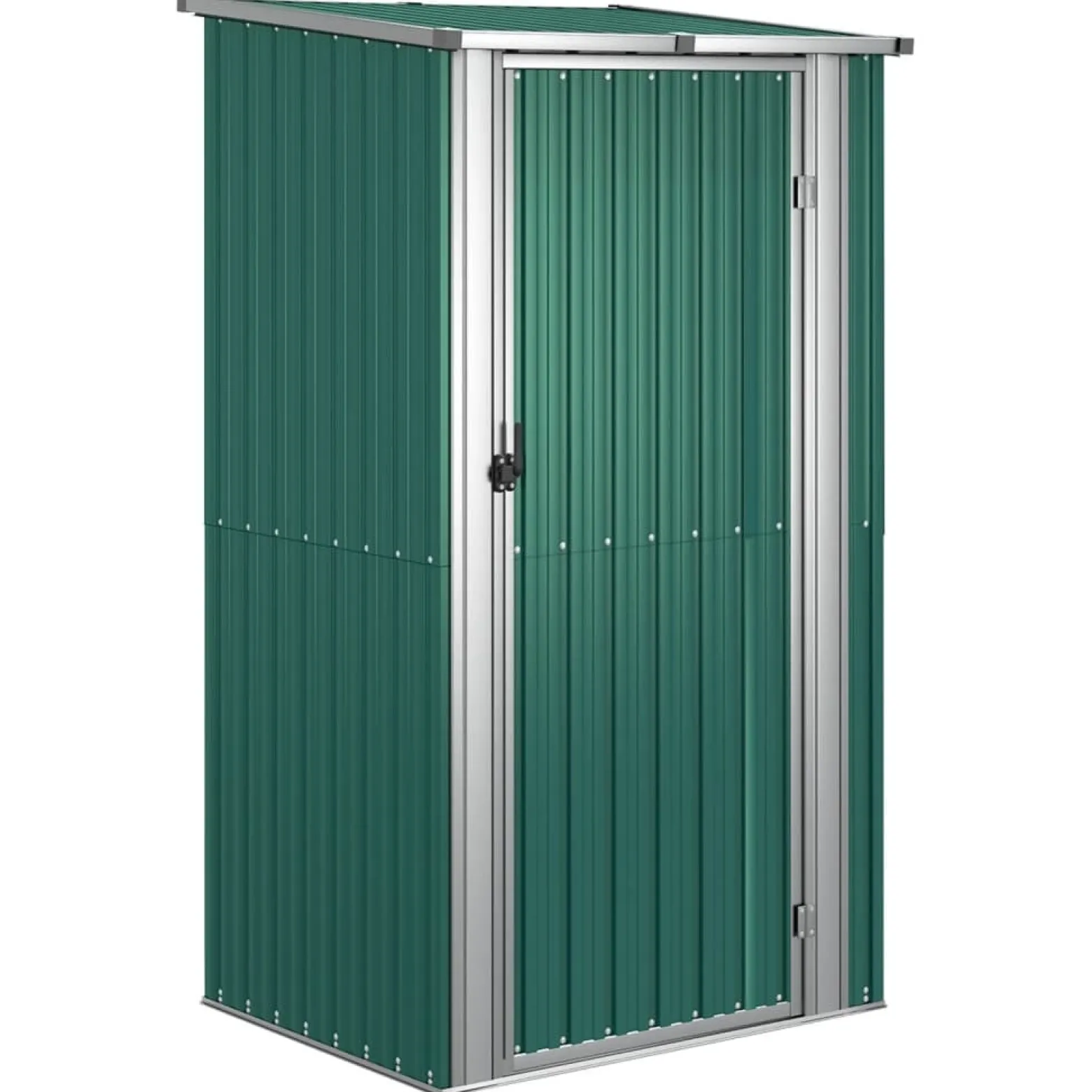 Szopa ogrodowa, zielona, 118,5x97x209,5 cm, stal galwanizowana