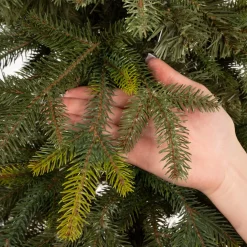 Sztuczna choinka na pniu 150 cm świerk naturalny ze stojakiem nowoczesny