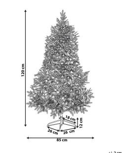 Sztuczna choinka 120 cm śnieg szyszki