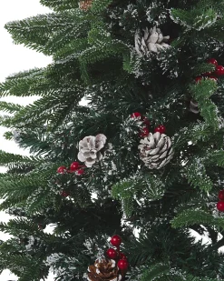 Sztuczna choinka 120 cm śnieg szyszki