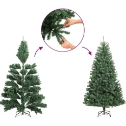Sztuczna choinka połówka Zielony 120 cm vidaXL