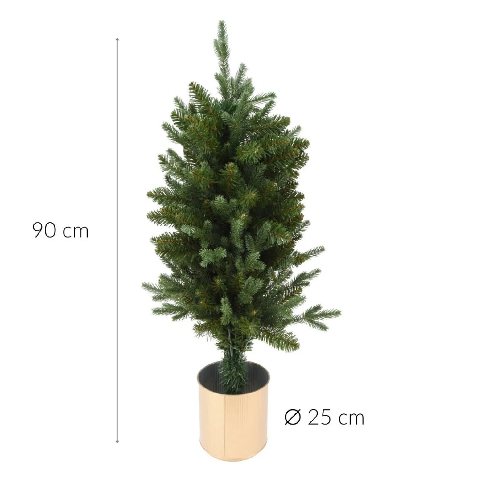 Sztuczna choinka w złotej doniczce, 90 cm