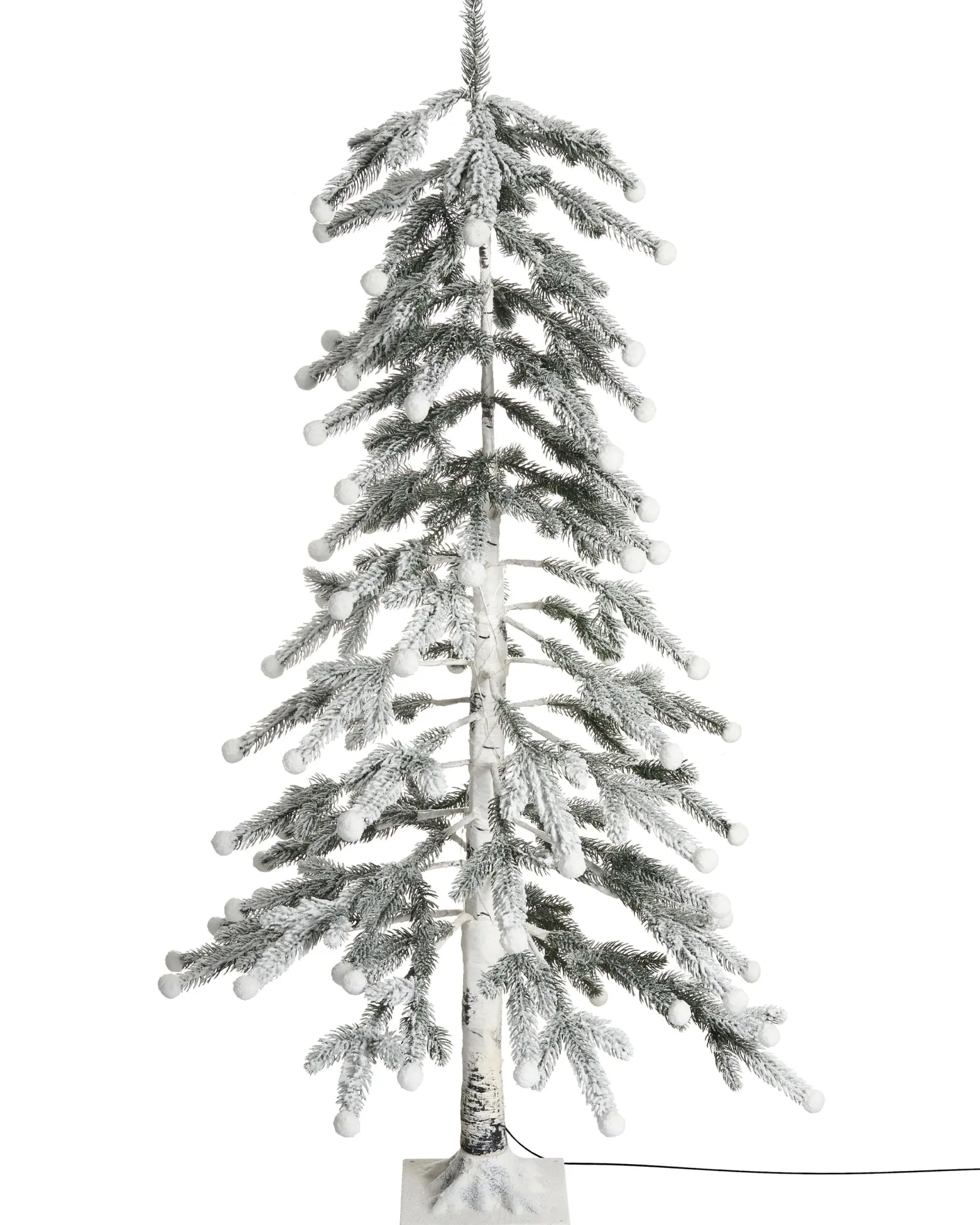 Sztuczna choinka z lampkami LED 166 cm biała