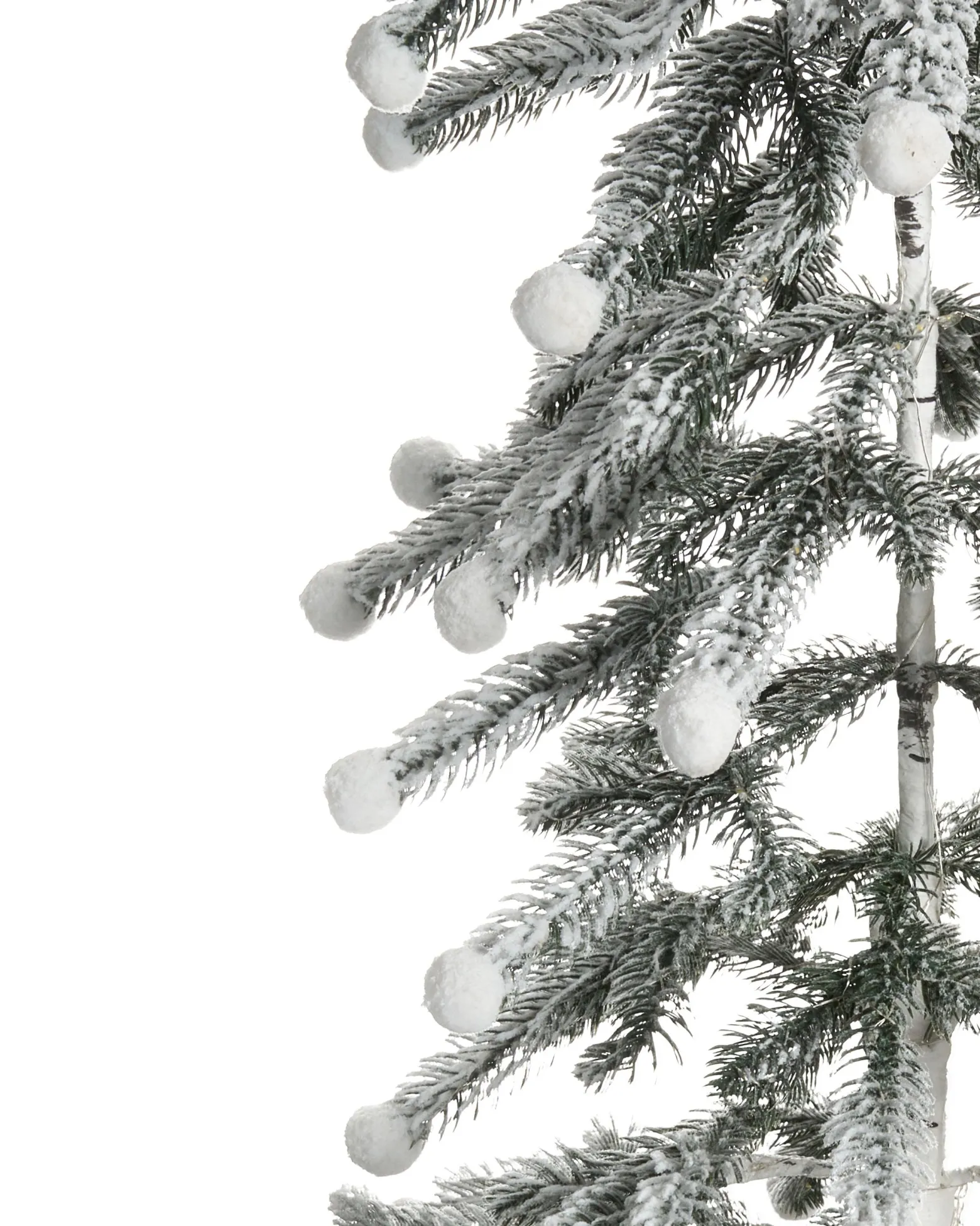 Sztuczna choinka z lampkami LED 166 cm biała