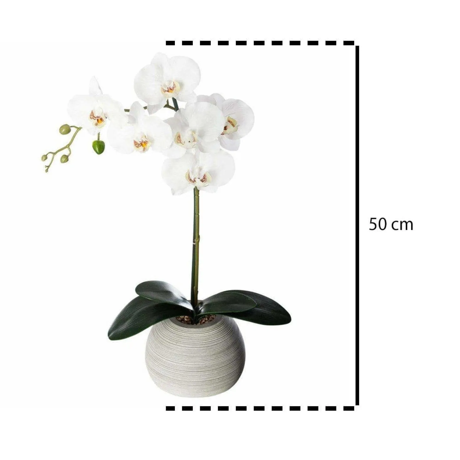 Sztuczny storczyk w doniczce ceramicznej, 50 cm
